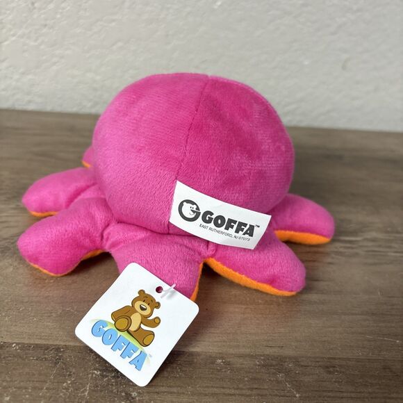 Goffa Mini 6" Pink Orange Octopus Plush Stuffed Animal Toy - Picture 2 of 5